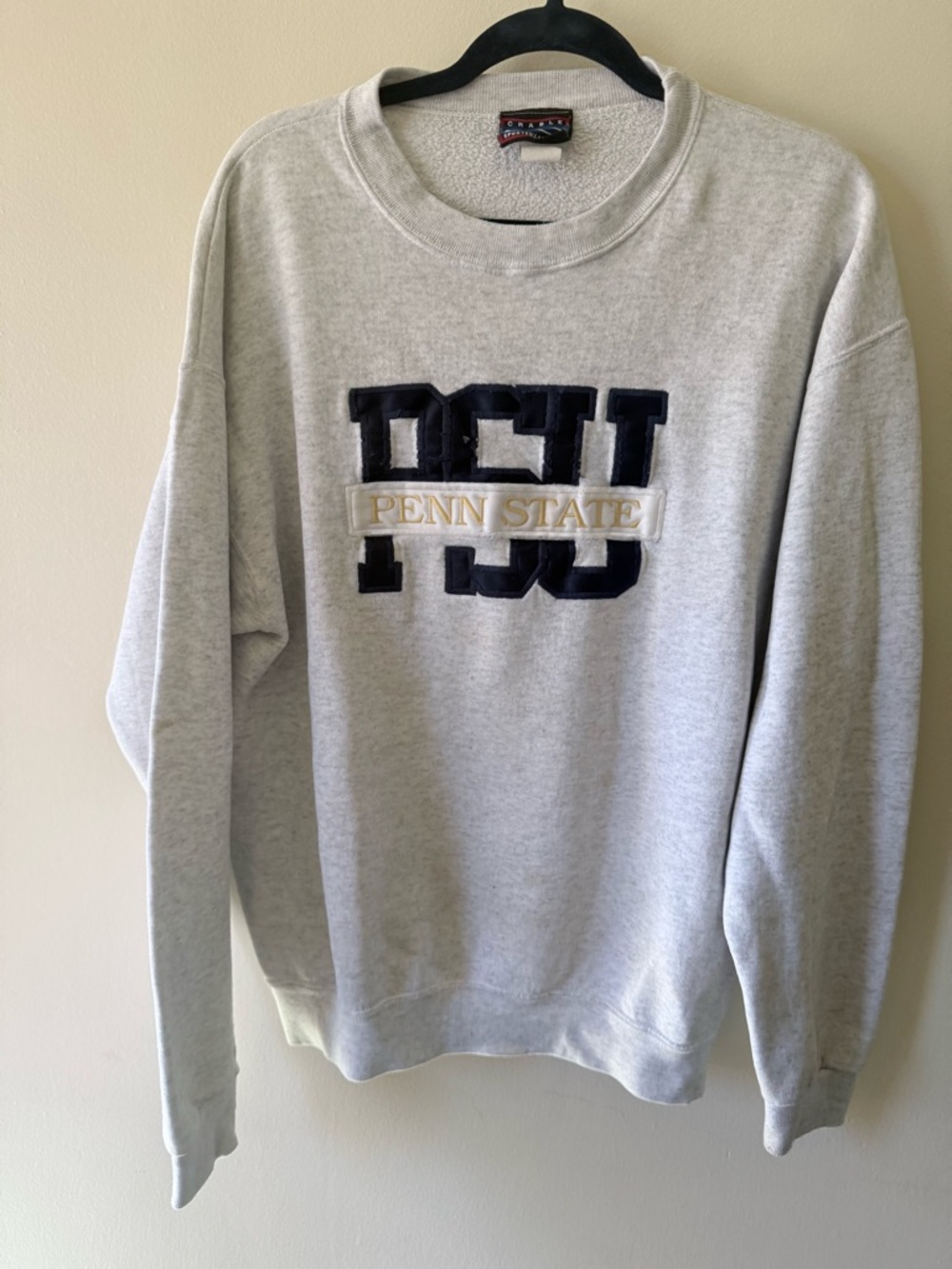 Vintage PSU Penn State University Football Crewneck Gray Sweatshirt Embroidery L